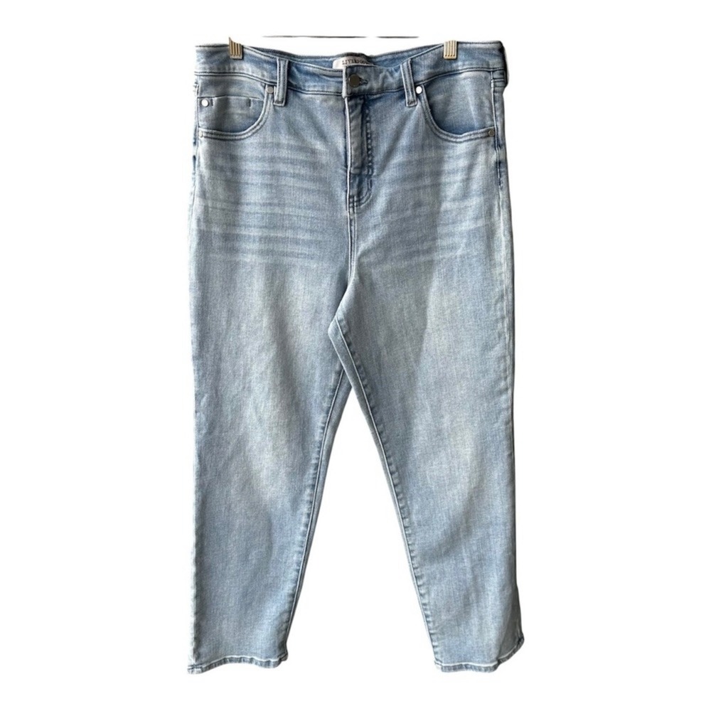 Liverpool Jeans Pants Liv Non Skinny High Rise Light Wash Denim Streetwear Sz 32